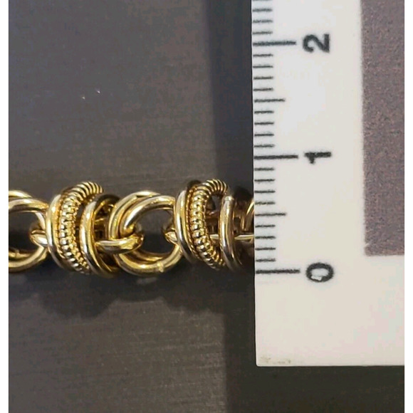 Fancy Link 14K Gold Knot Bracelet 0.4oz Solid Yellow Gold Textured Rope Design - Picture 5 of 5